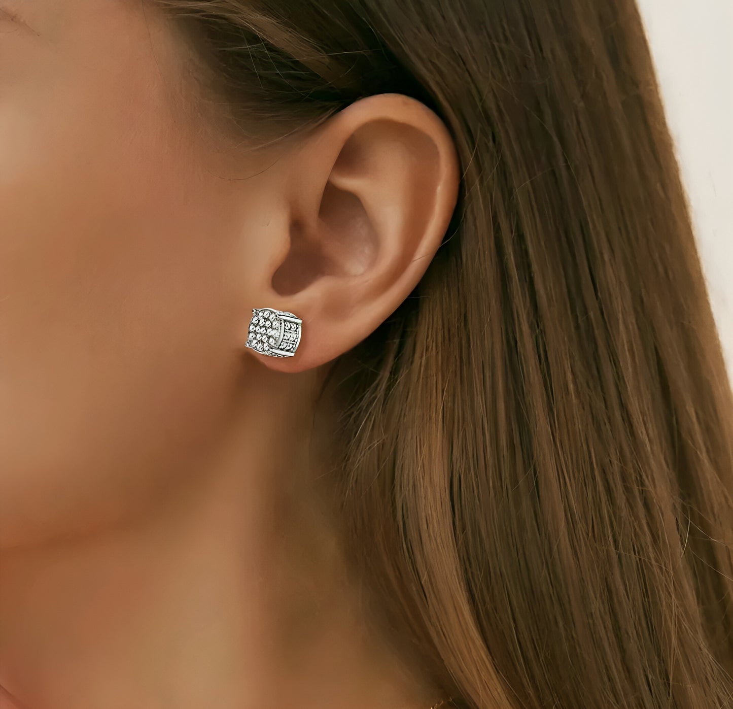 Moissanite earrings with unique shape
