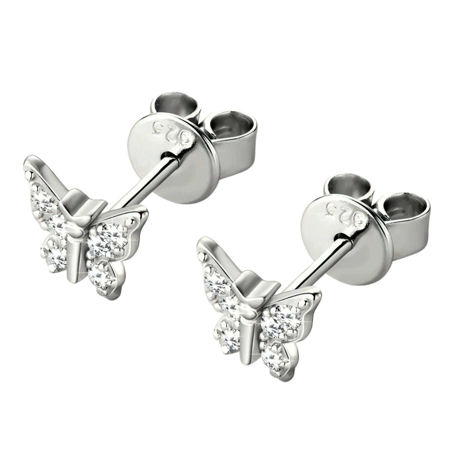 Moissanite earrings in butterfly shape