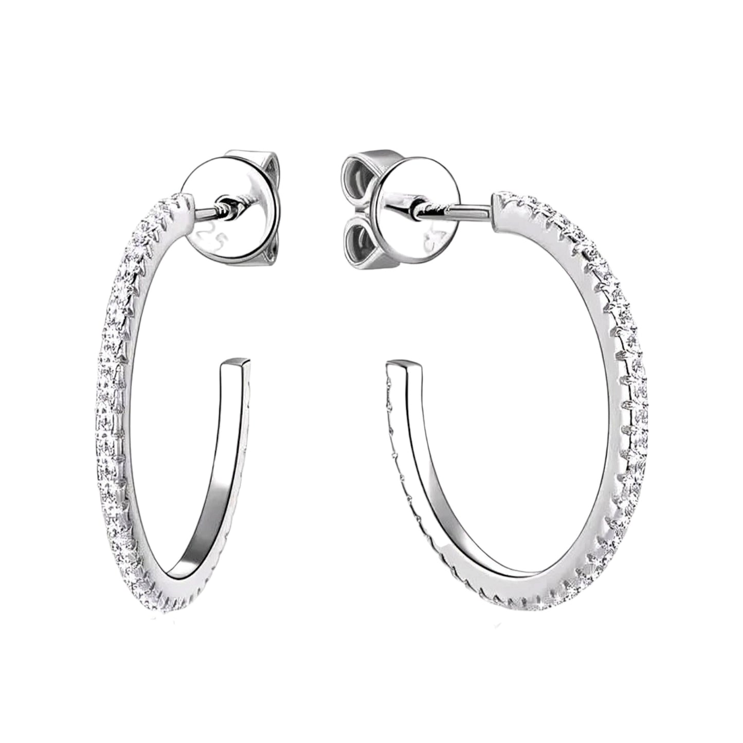 Moissanite earrings in C shape