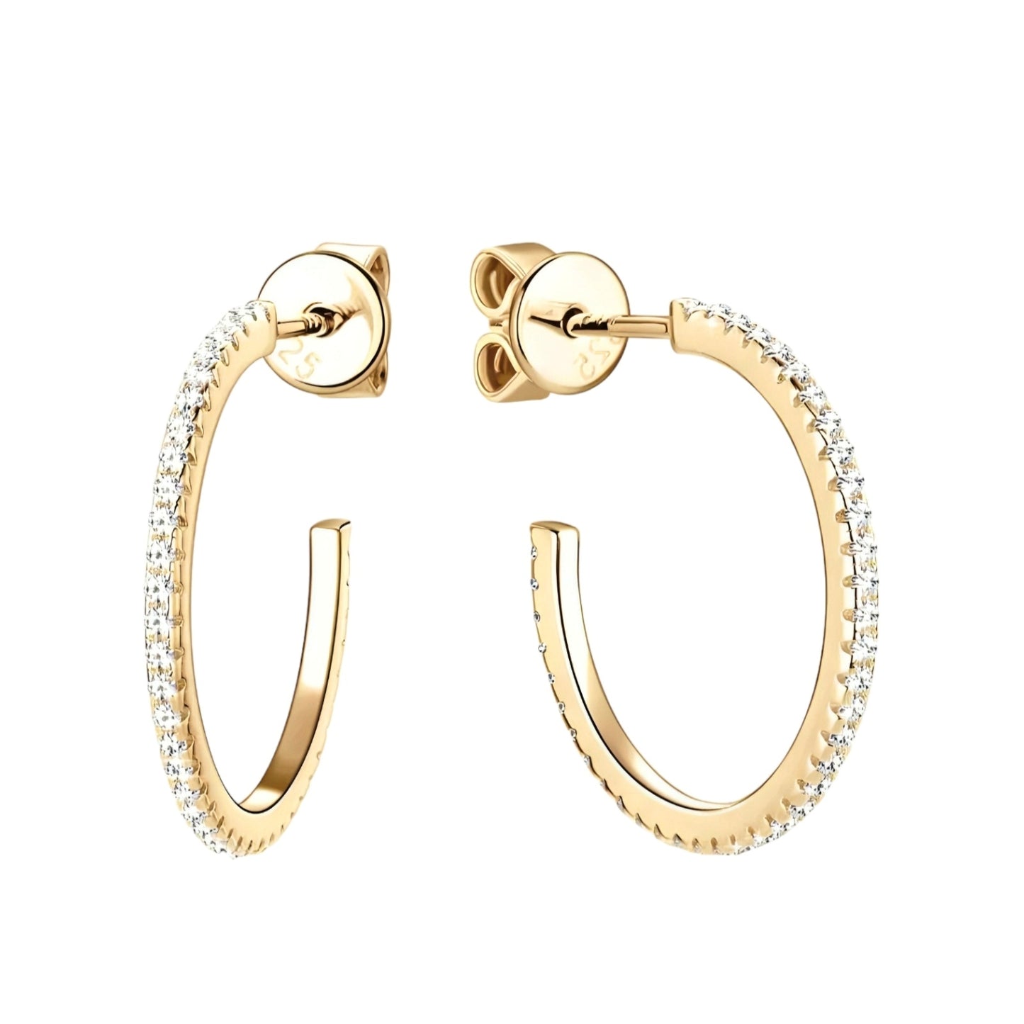 Moissanite earrings in C shape