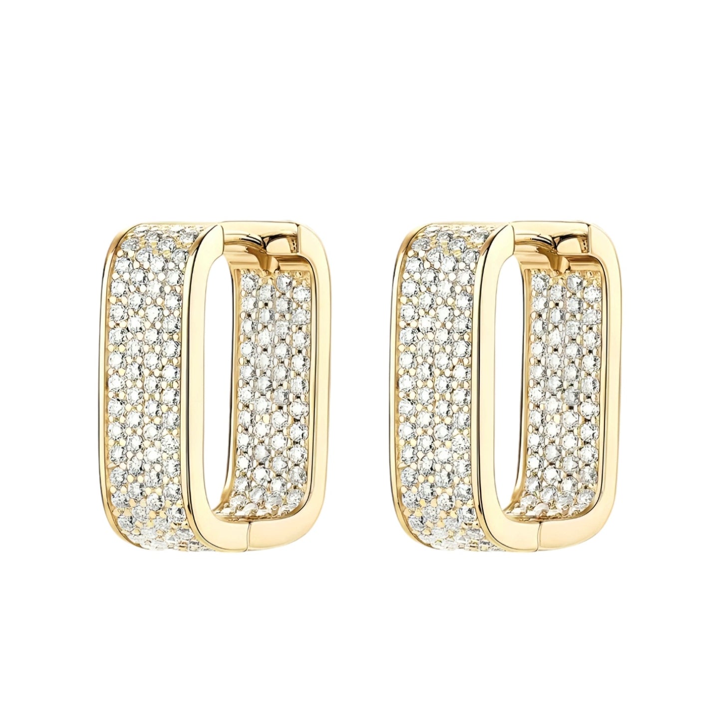 Moissanite earrings in geometric shape