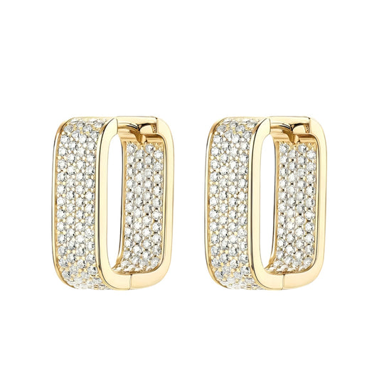 Moissanite earrings in geometric shape