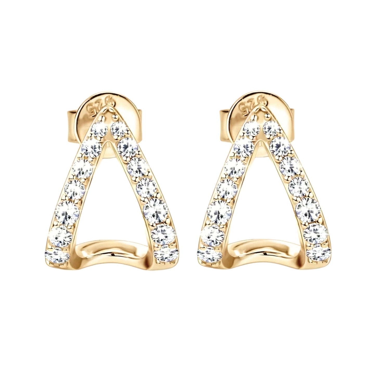 Moissanite earrings in curve shape