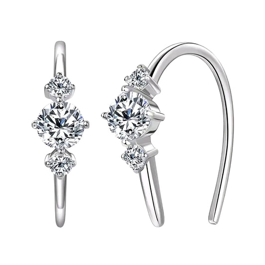 Moissanite earrings in hoop shape