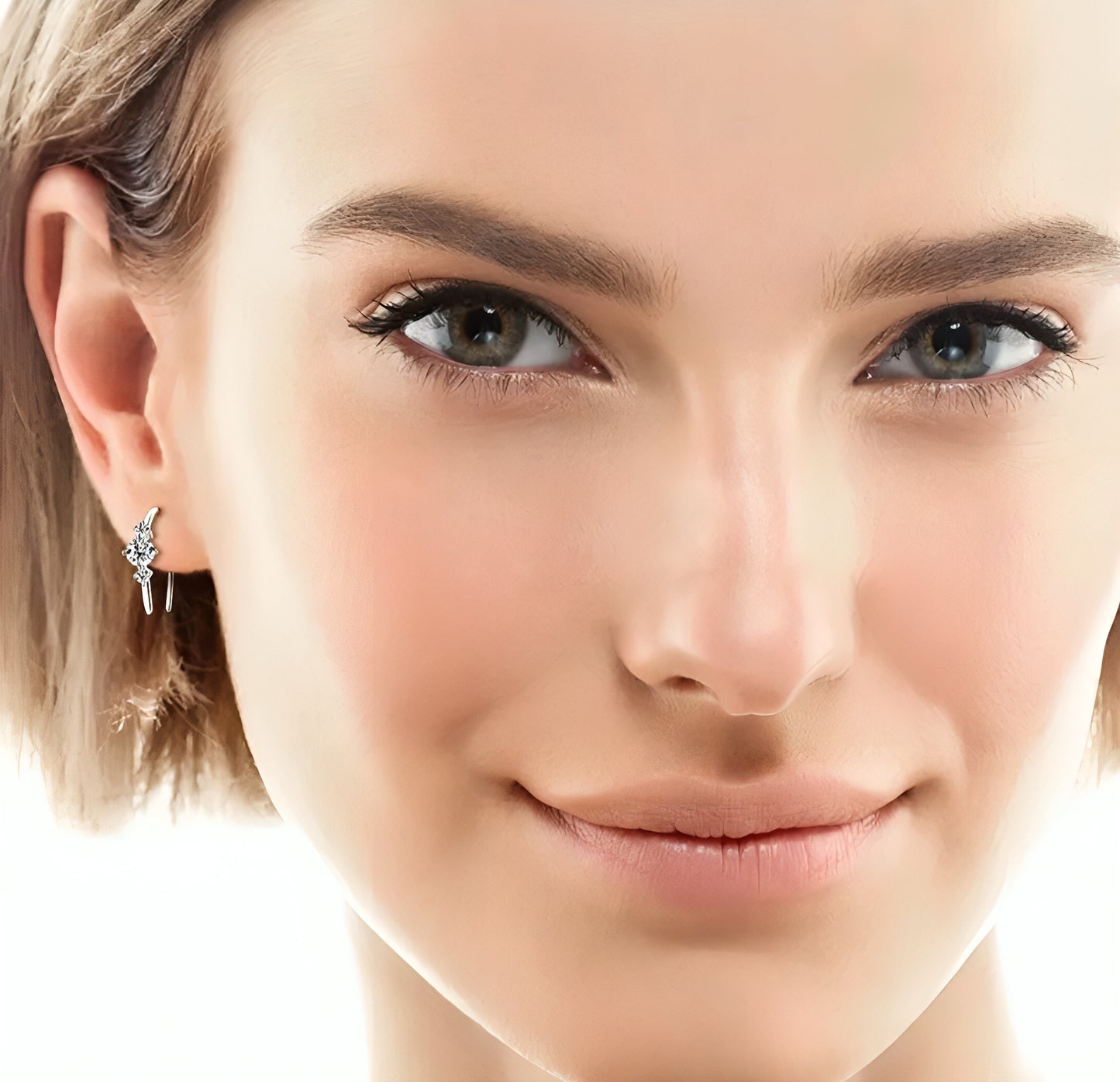 Moissanite earrings in hoop shape