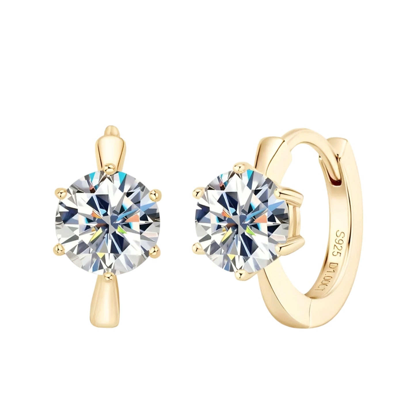 Stud earrings with moissanite stones