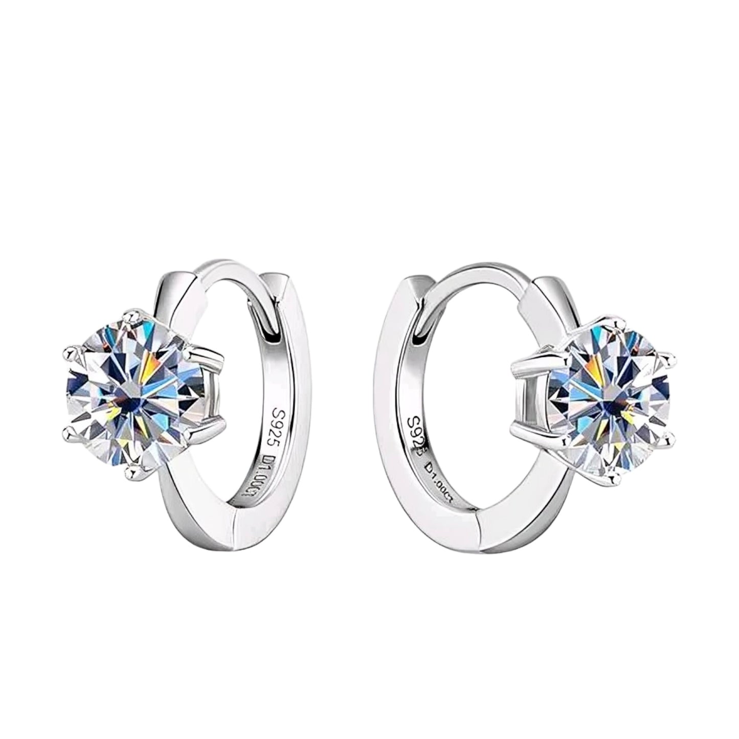 Stud earrings with moissanite stones