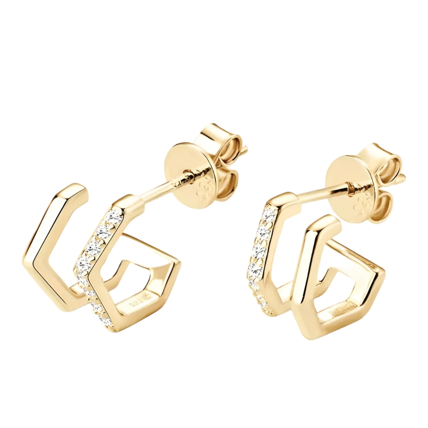 Geometric shape moissanite earrings