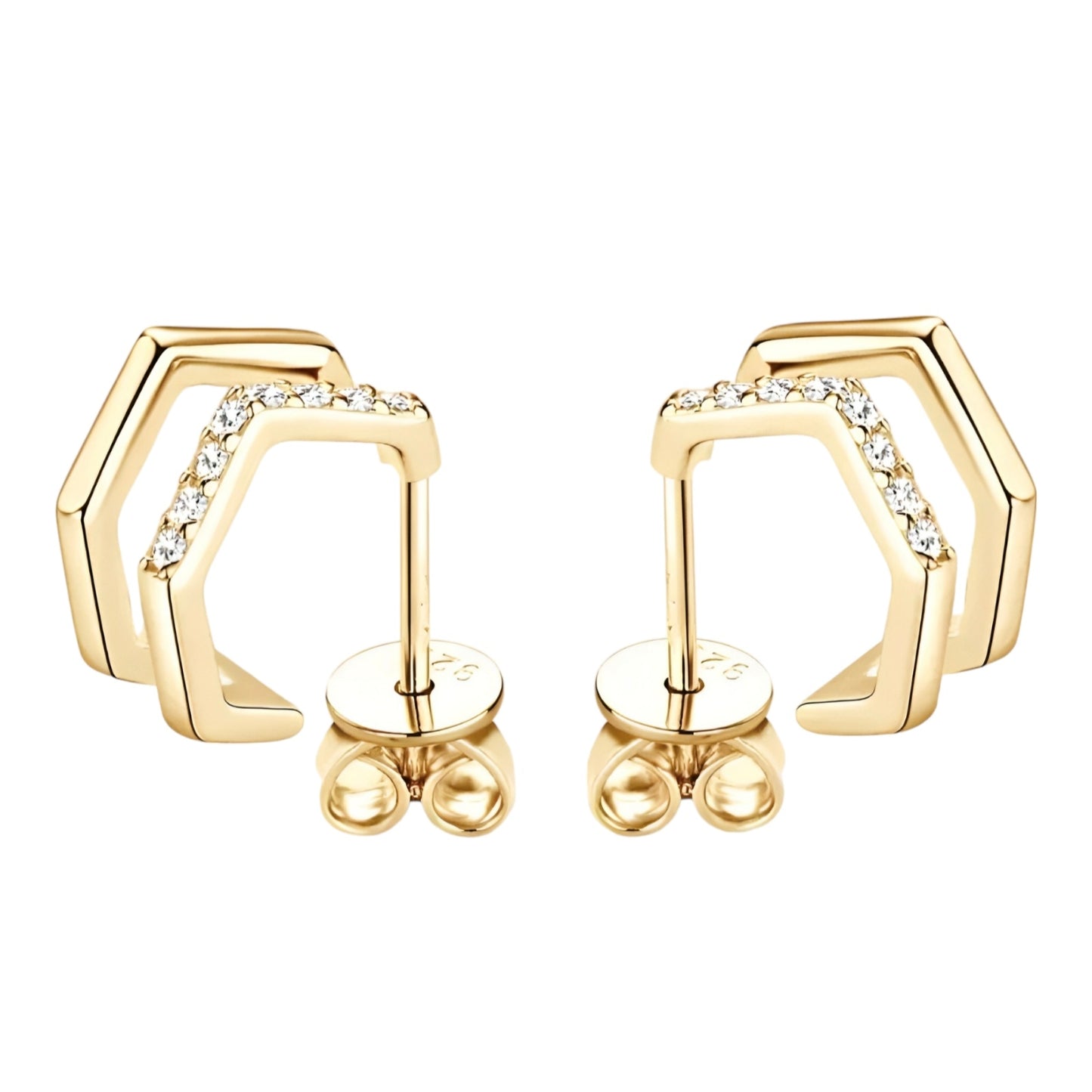 Geometric shape moissanite earrings