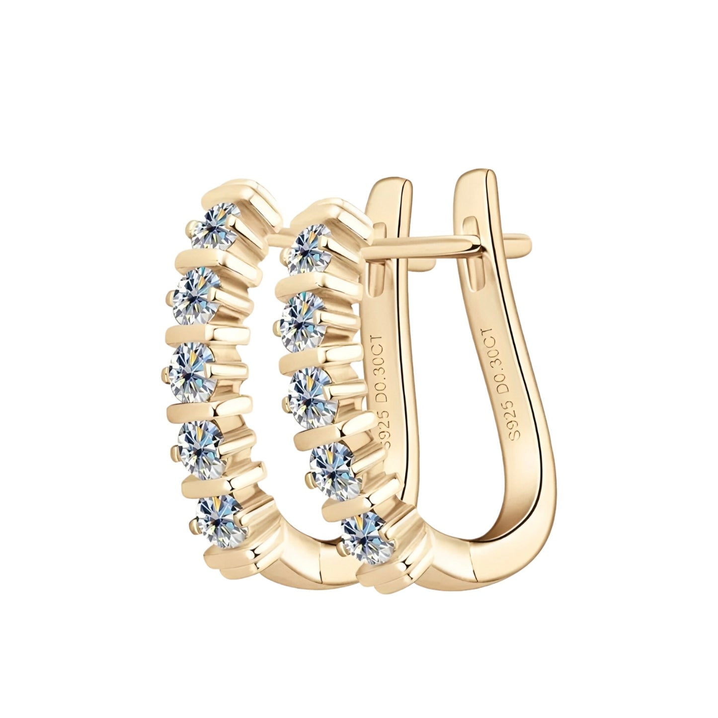 U shape moissanite earrings