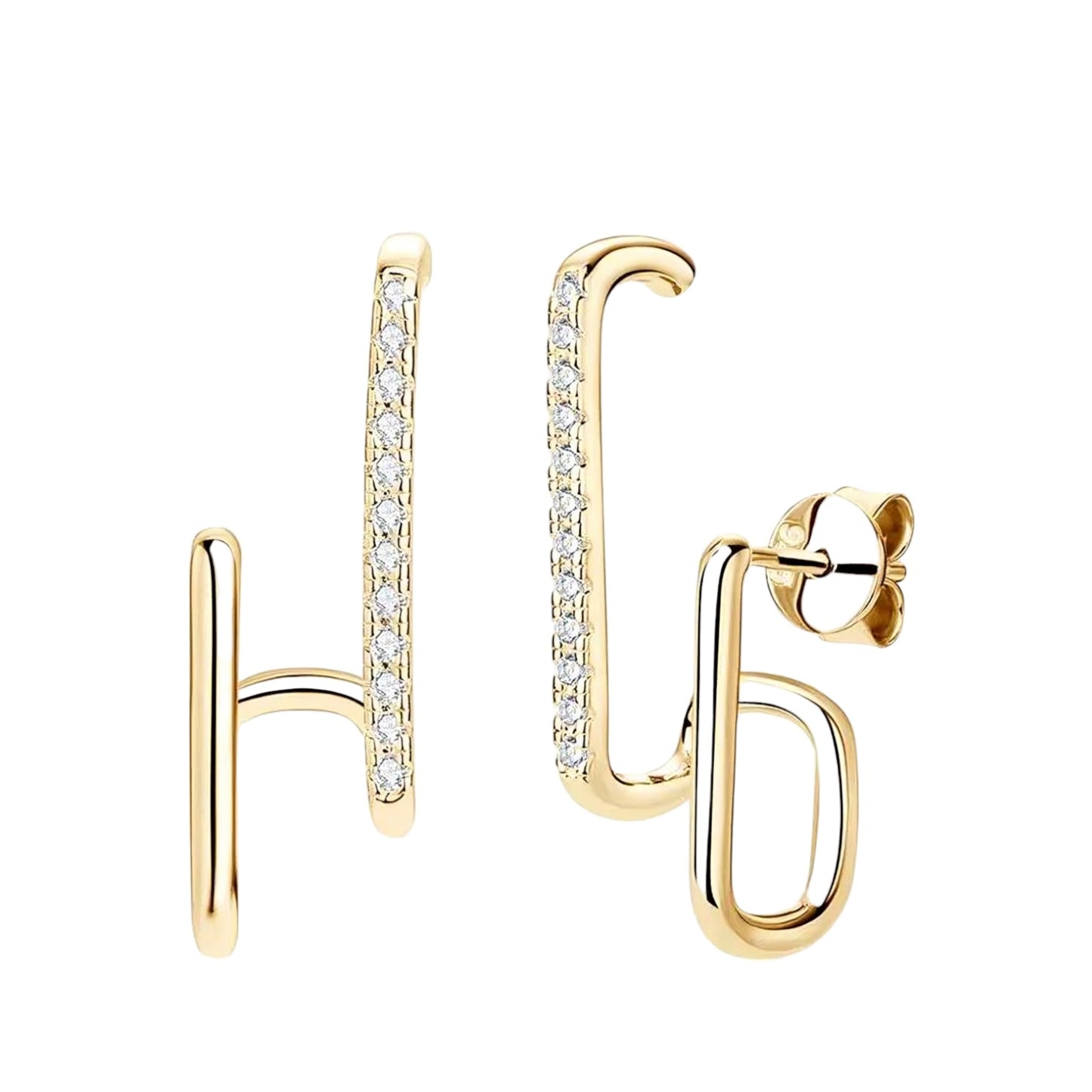 Geometric shape moissanite earrings