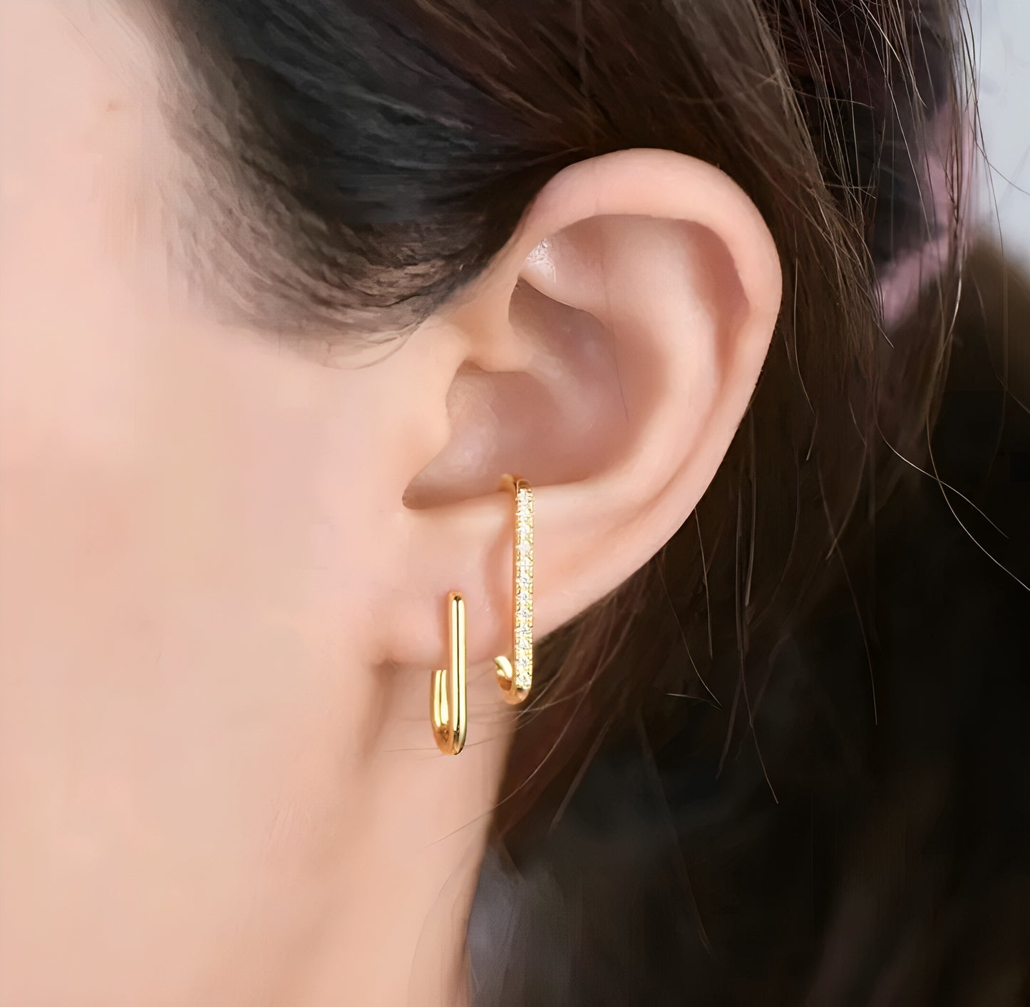 Geometric shape moissanite earrings