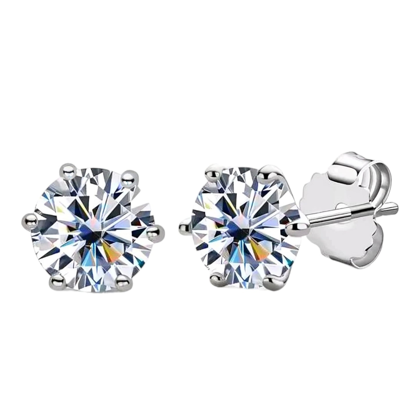 Round shape moissanite earrings