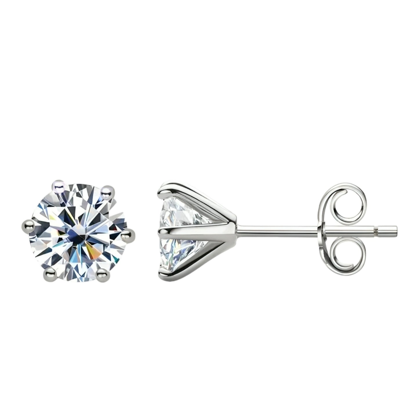 Round shape moissanite earrings