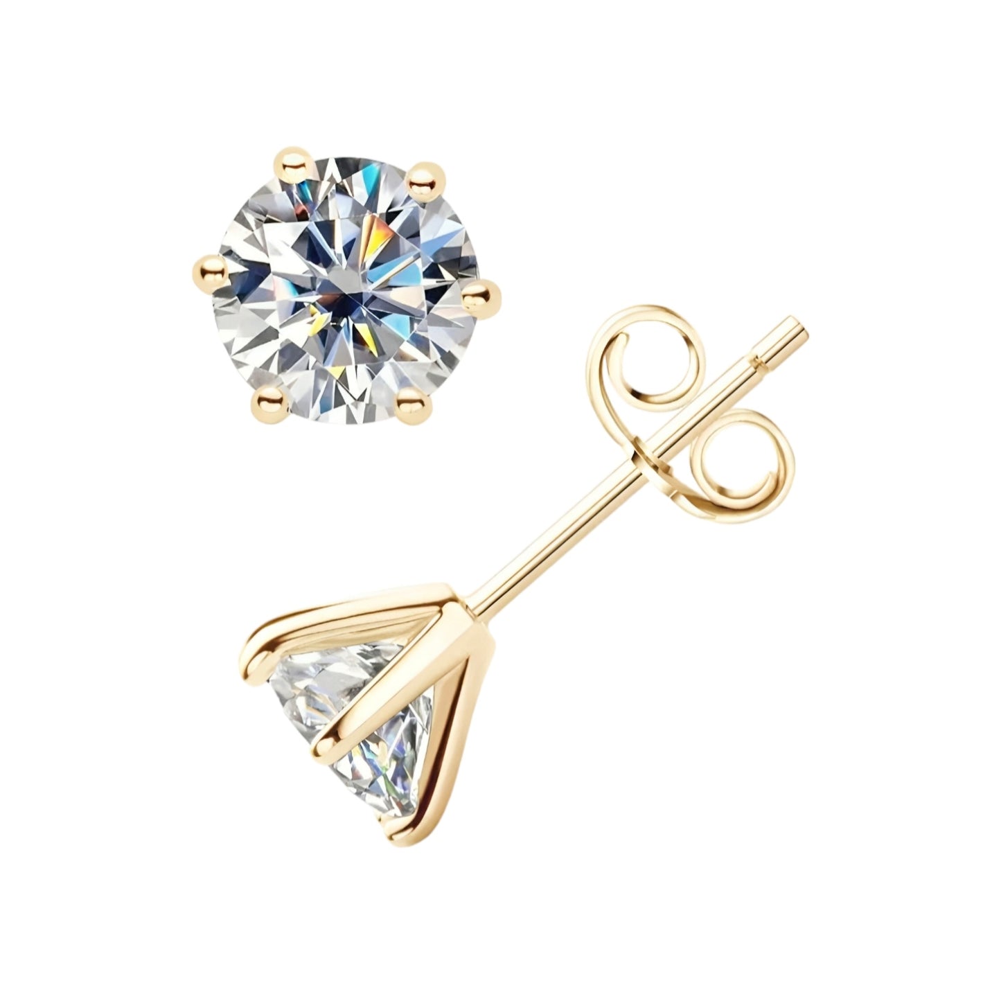 Round shape moissanite earrings