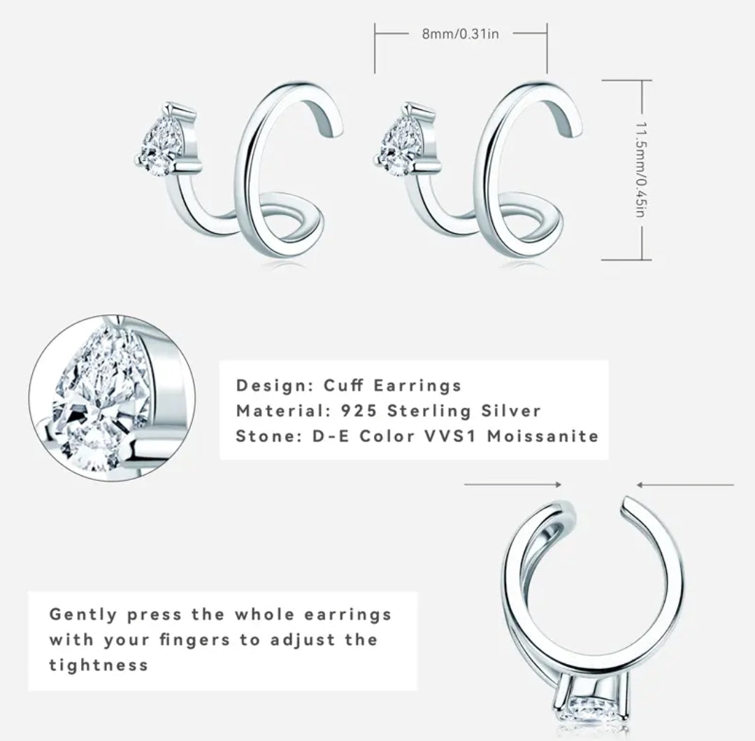Classic round earrings with moissanite stones