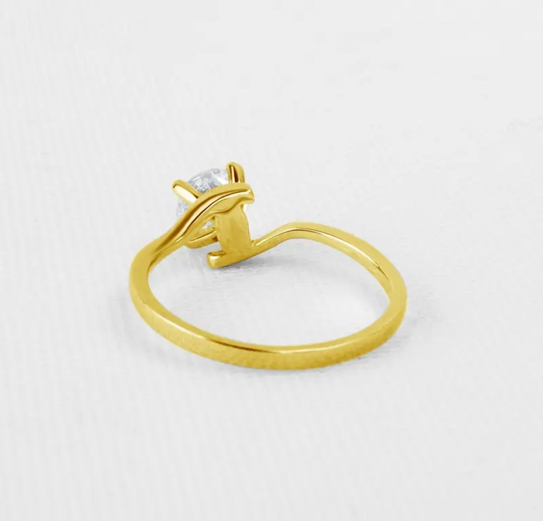 10k real yellow gold ring with 6mm moissanite