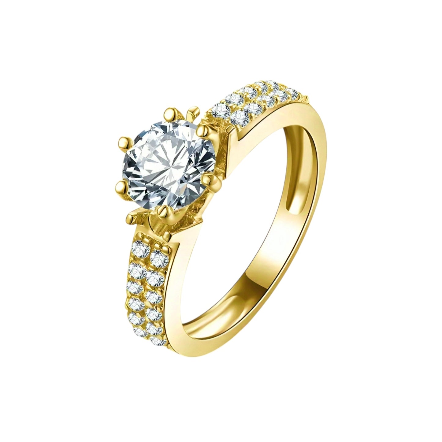 10k real yellow gold ring with 7mm moissanite
