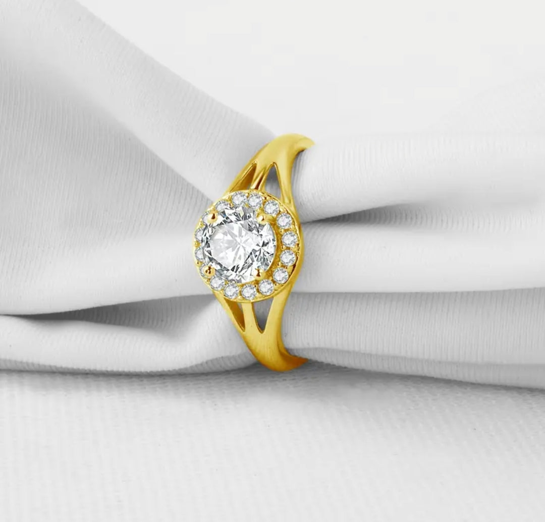 10k real gold ring with 6mm moissanite