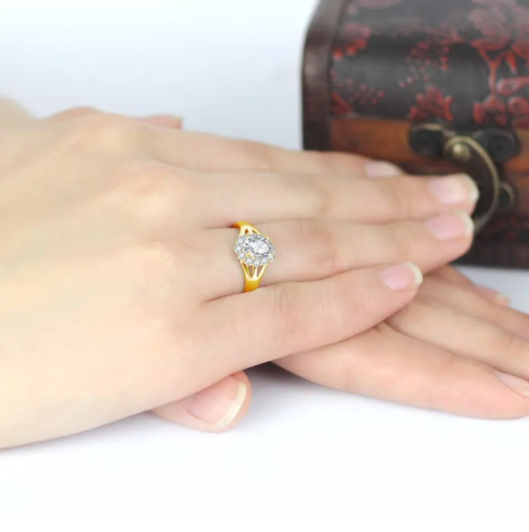 10k real gold ring with 1ct moissanite