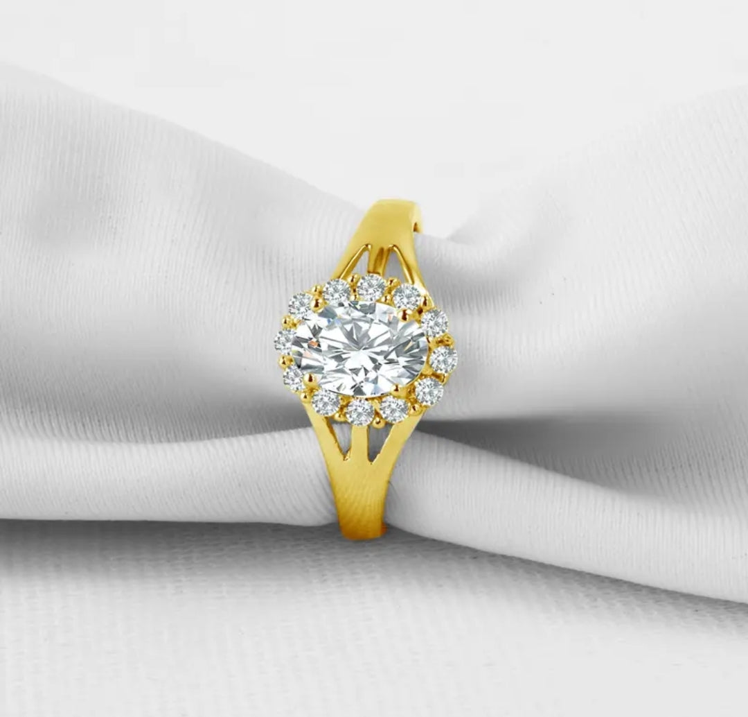 10k real gold ring with 1ct moissanite