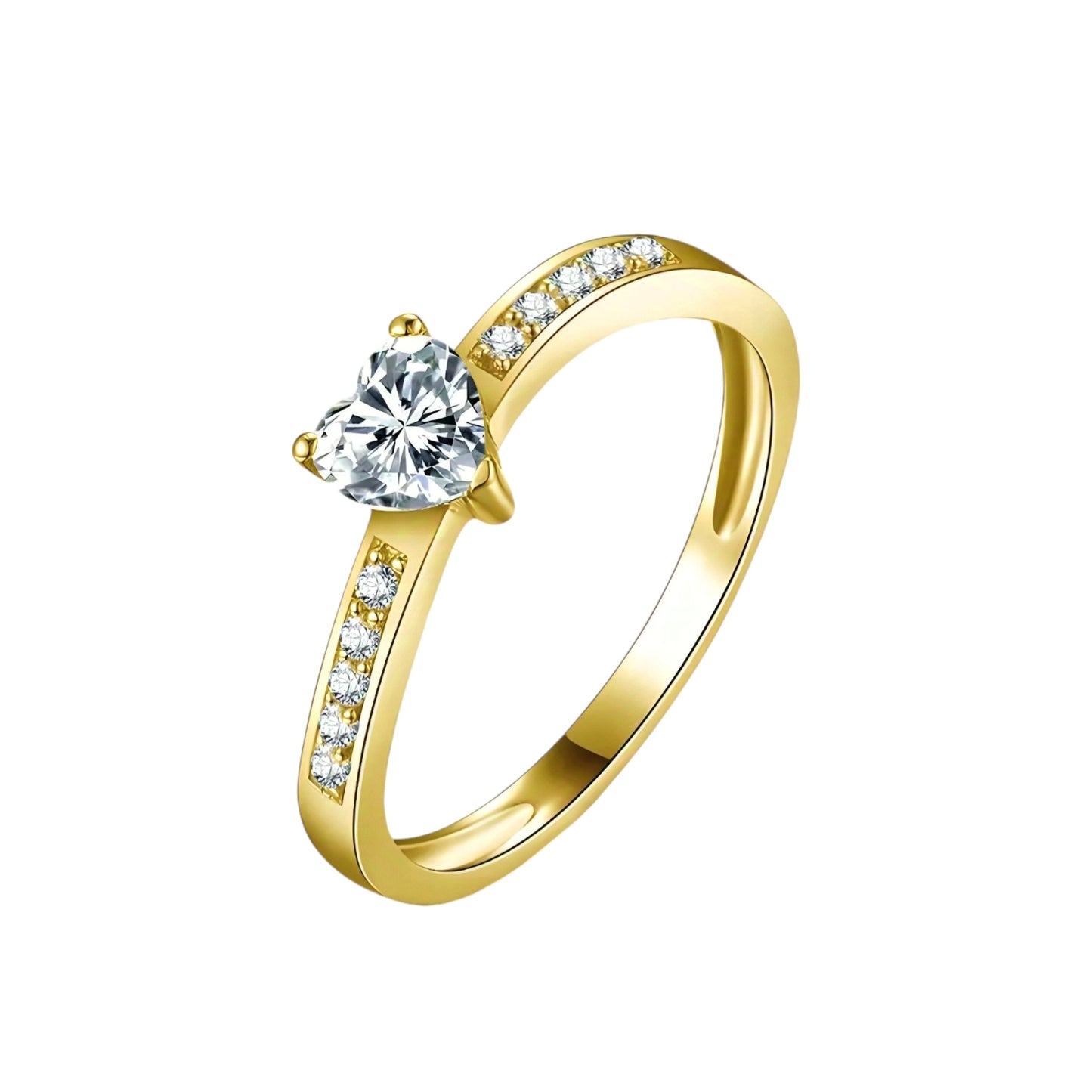 10k real gold ring with 5mm moissanite