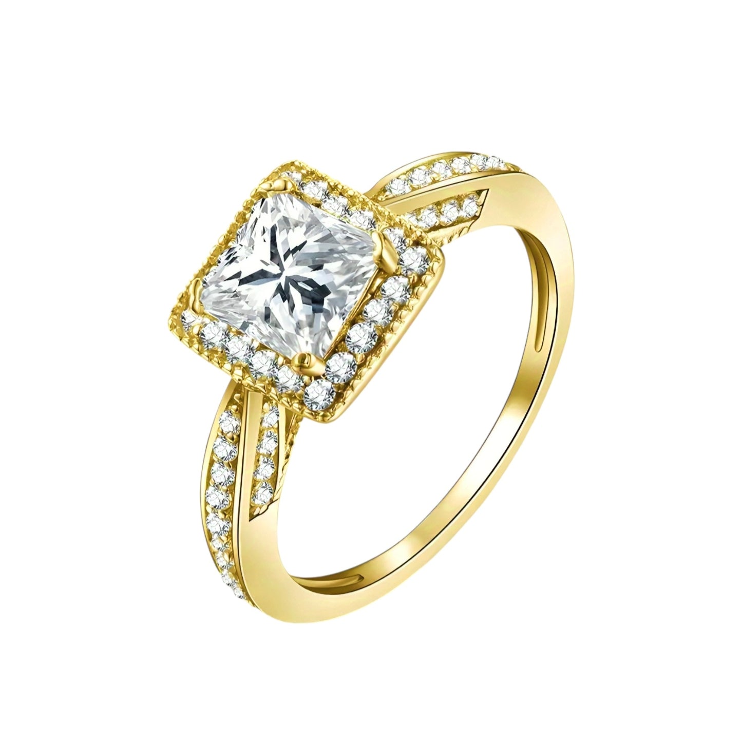 10k solid gold ring with 1.2ct sparkling moissanite