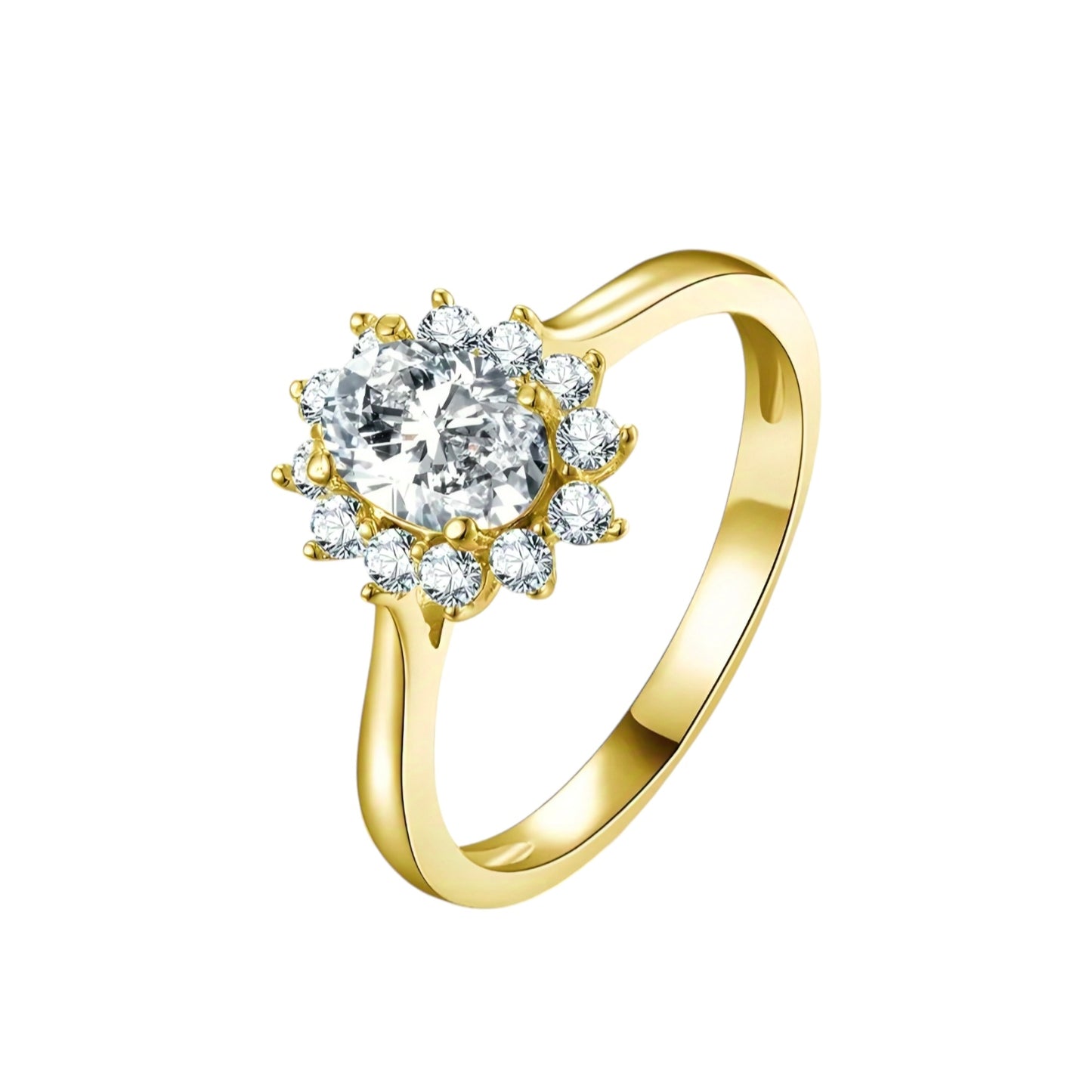 10k solid gold ring with 5*7mm sparkling moissanite