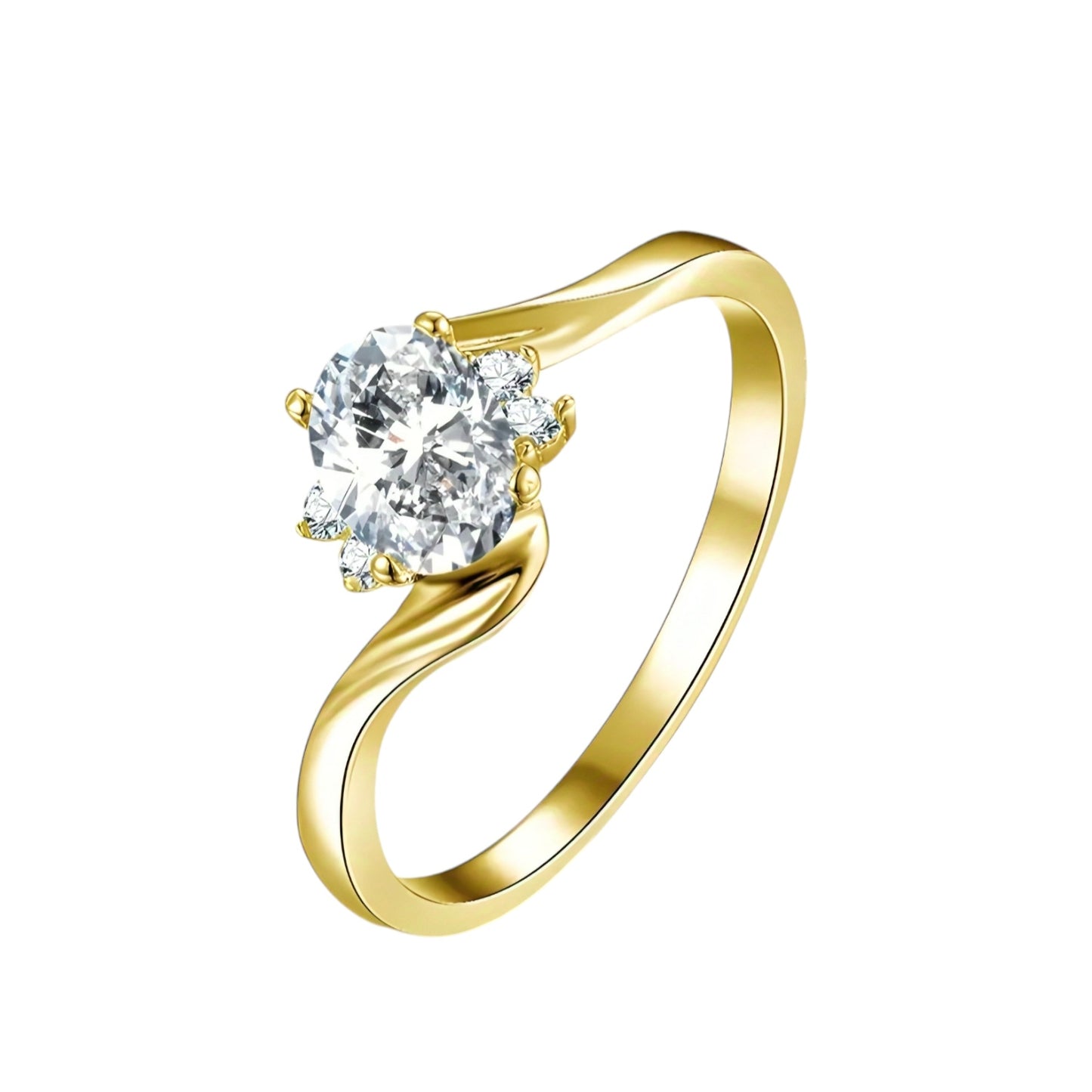 10k solid gold ring with 0.5ct sparkling moissanite