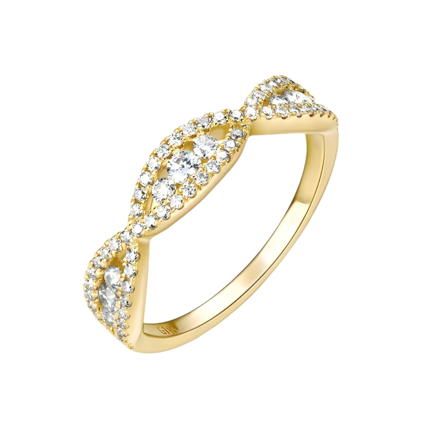 10k solid gold ring with 2.4mm 1.8mm 1mm moissanite