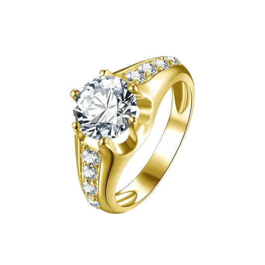 2ct round moissanite gold ring