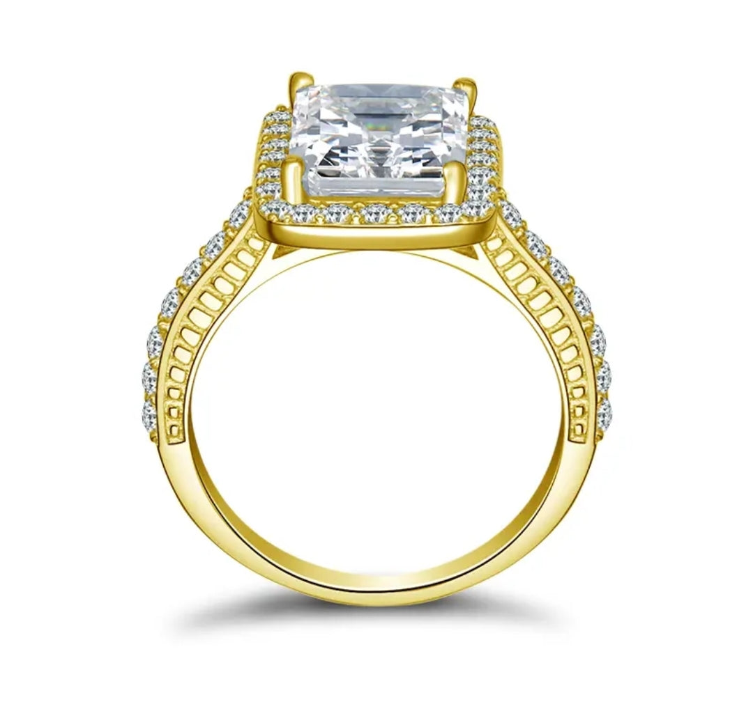 4ct huge moissanite gold ring