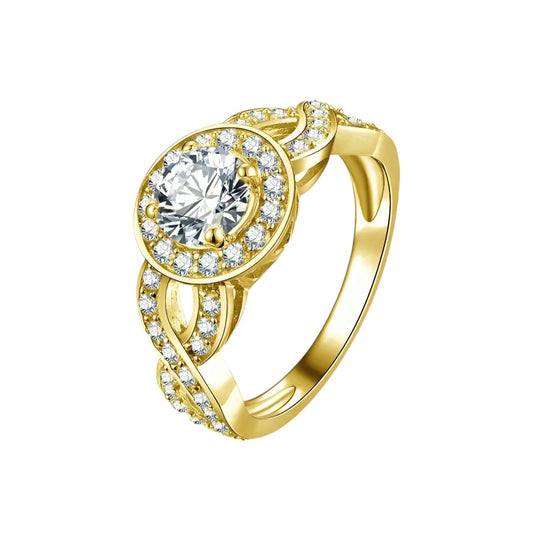 6mm twisted moissanite gold ring