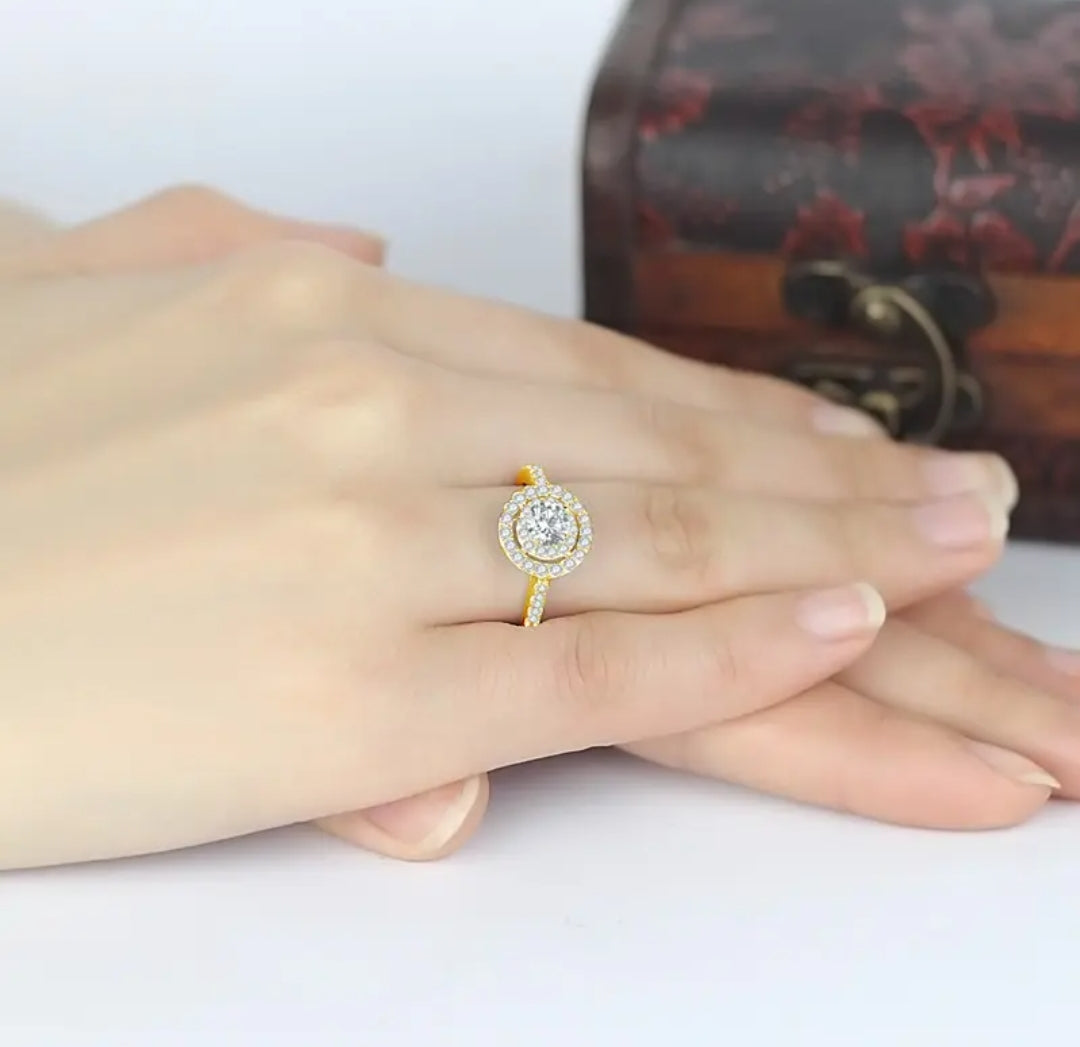 5mm classic moissanite gold ring