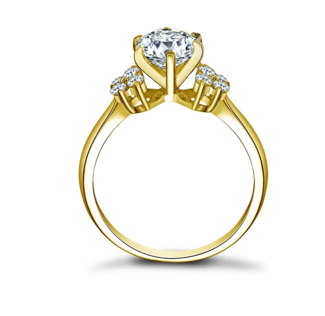1ct round cut moissanite gold ring