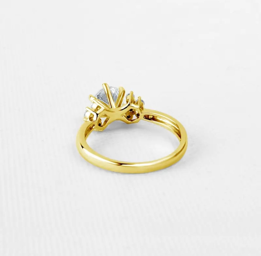 1ct round cut moissanite gold ring