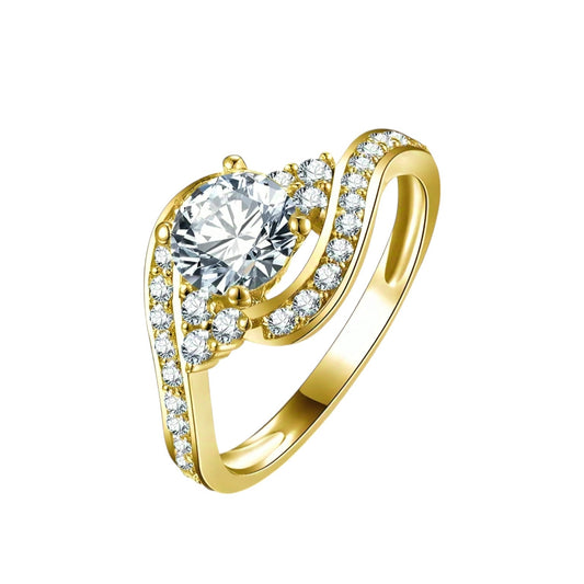 6mm twisted moissanite gold ring