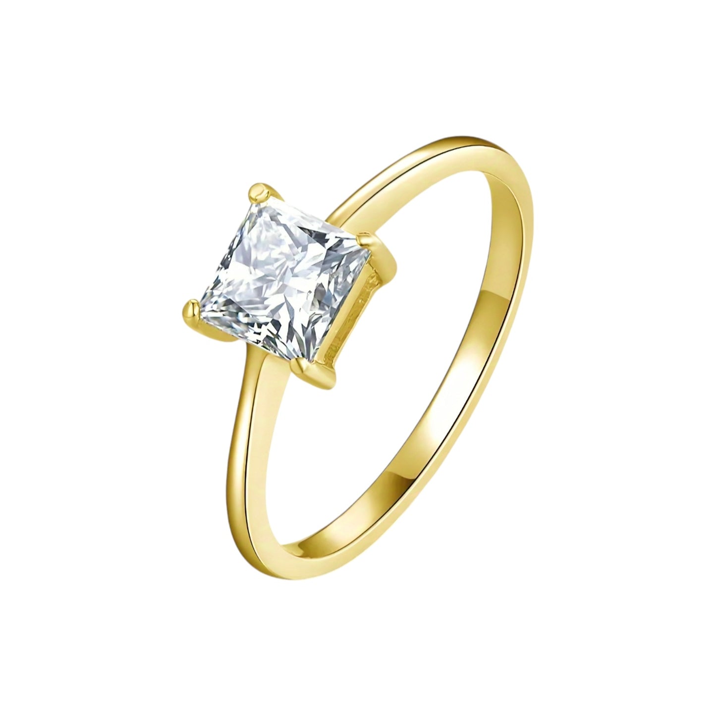 10k gold ring with 1ct square moissanite