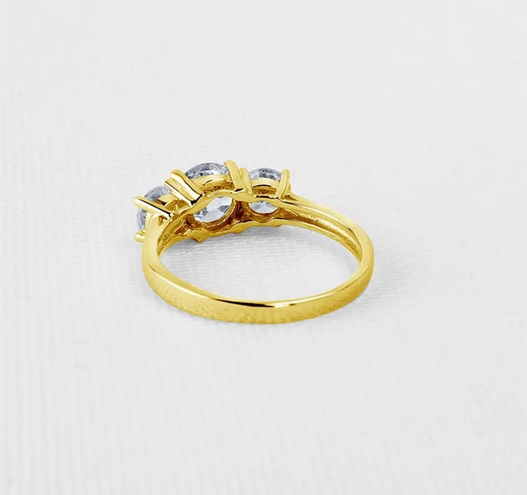 10k gold ring with 6.5mm round cut moissanite