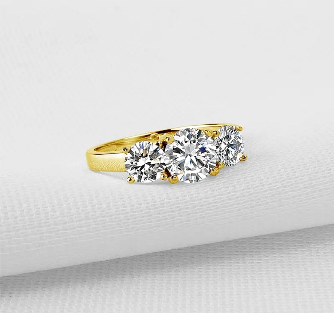 10k gold ring with 6.5mm round cut moissanite