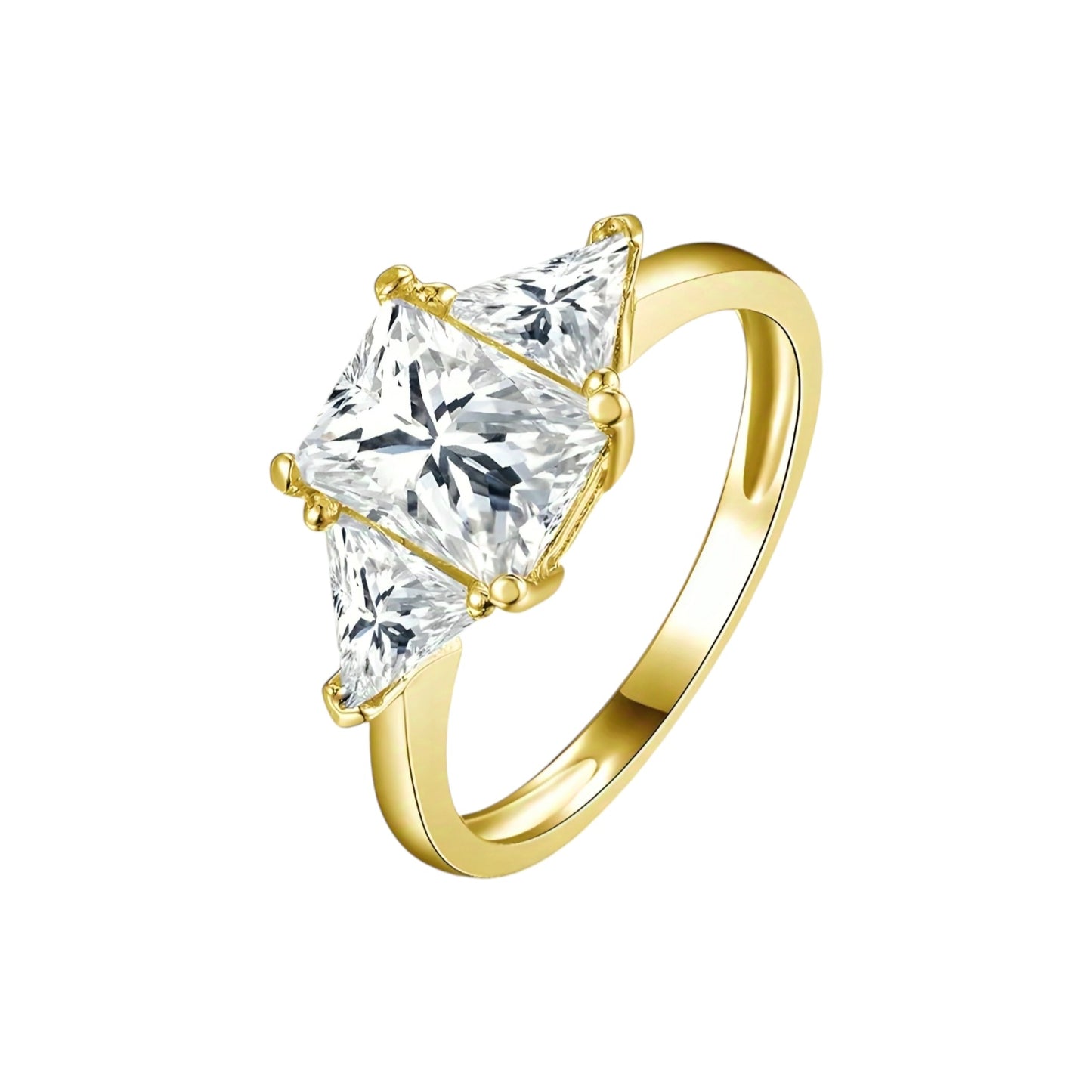10k gold ring with 2ct brilliant moissanite