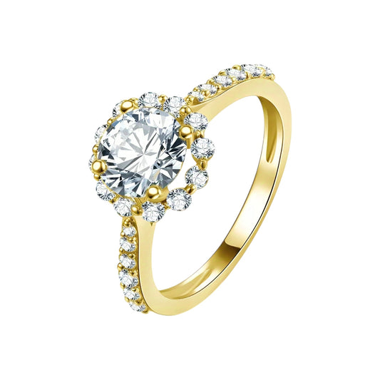 Gold ring with 1ct moissanite