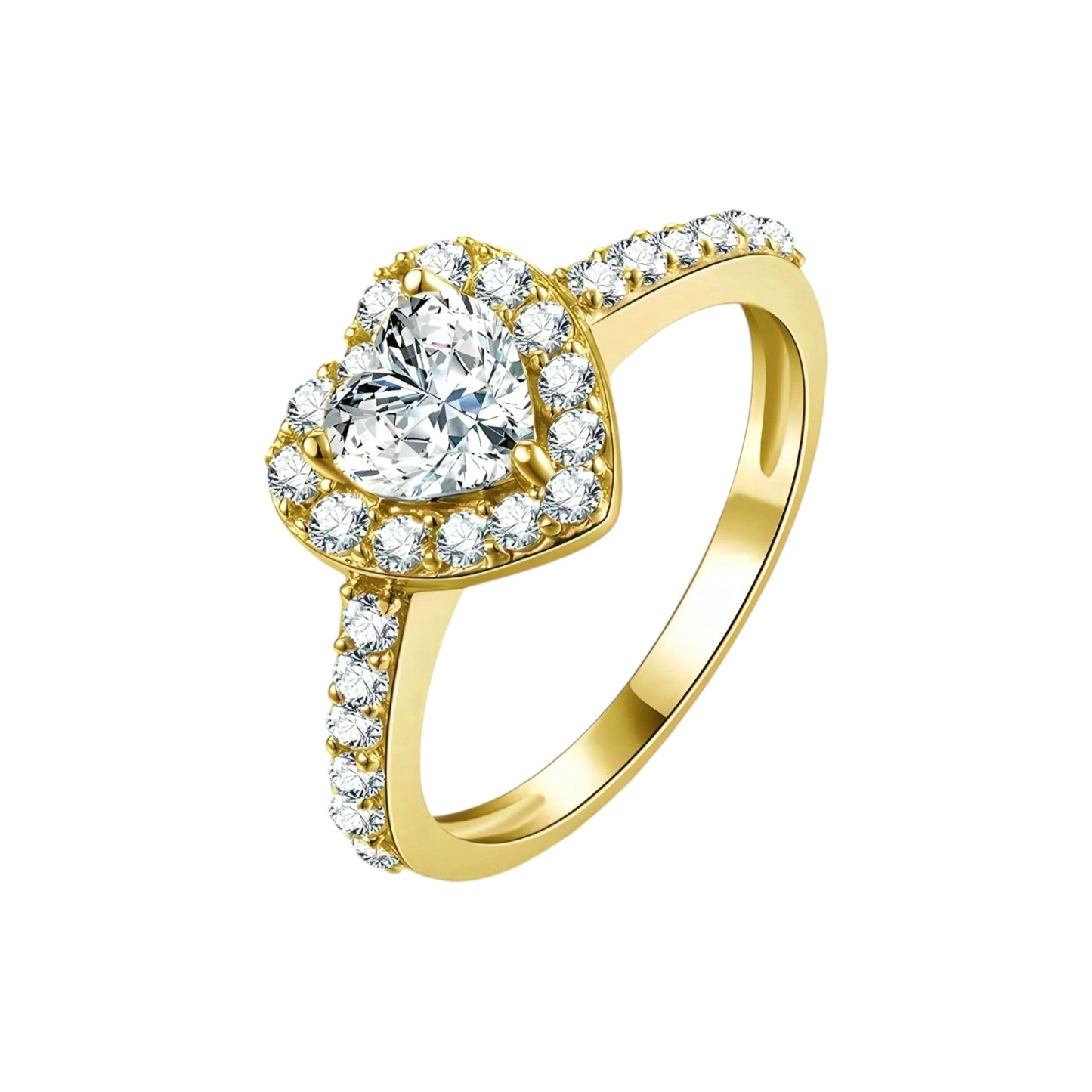 Pure Gold ring with 0.8ct moissanite