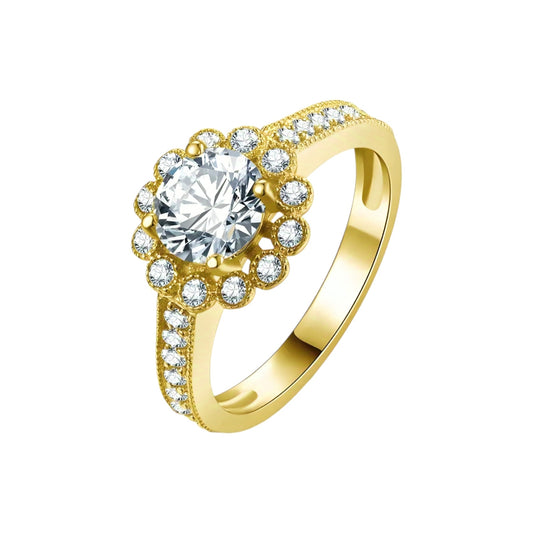 1ct solid gold moissanite ring