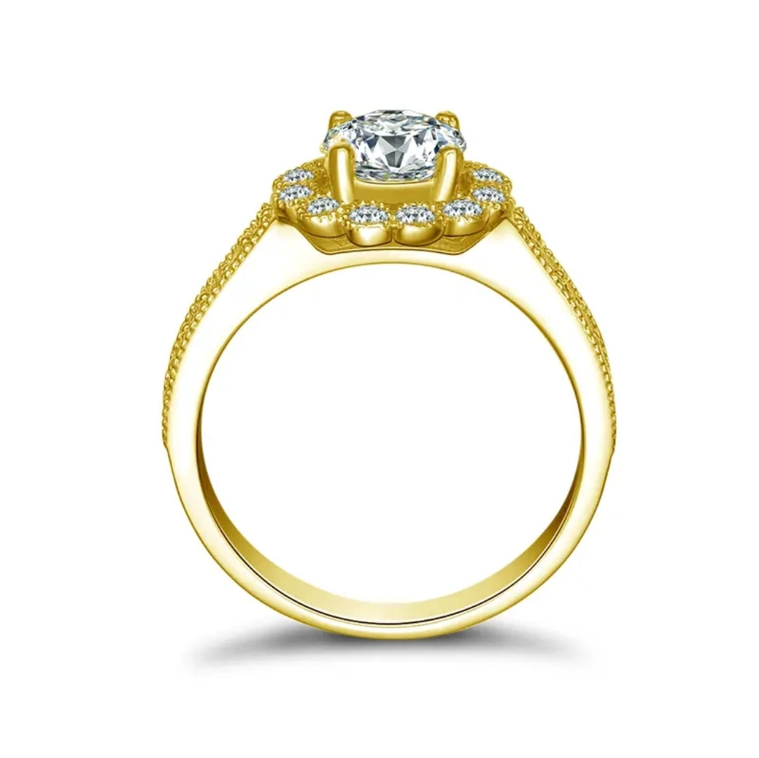 1ct solid gold moissanite ring