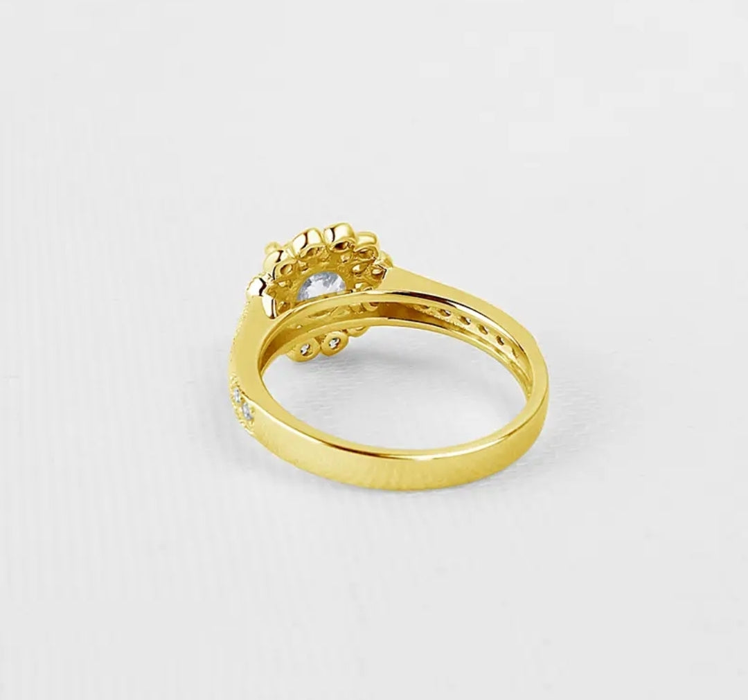 1ct solid gold moissanite ring