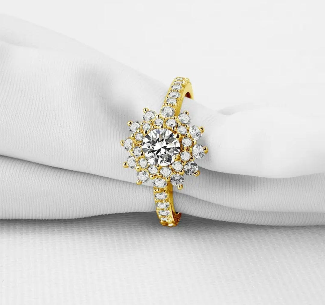 5mm solid gold moissanite ring