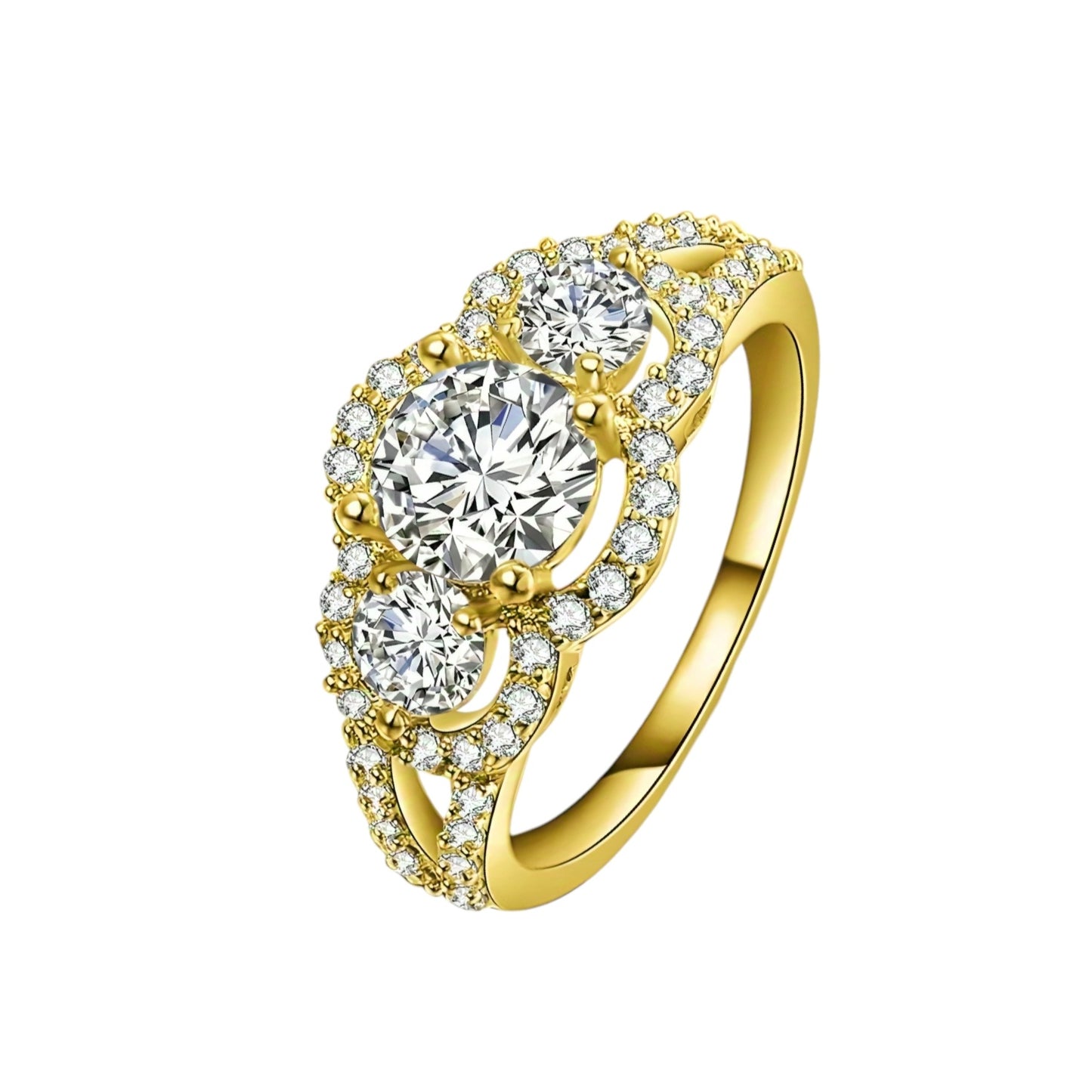 Solid gold 6.5mm moissanite ring