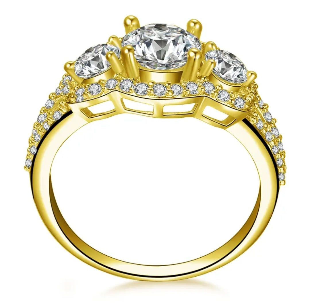 Solid gold 6.5mm moissanite ring