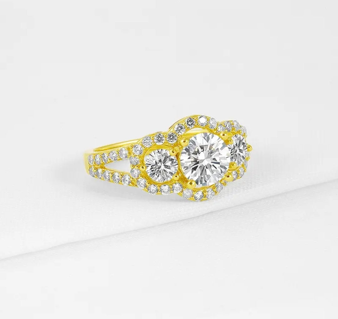 Solid gold 6.5mm moissanite ring